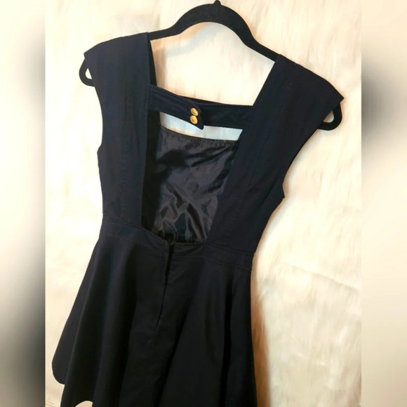 New Look Vintage Navy Nautical Skater Dress - Picture 4 of 7